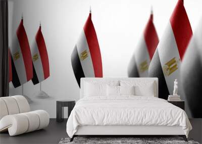 Set of Egypt national flags on a white background Wall mural