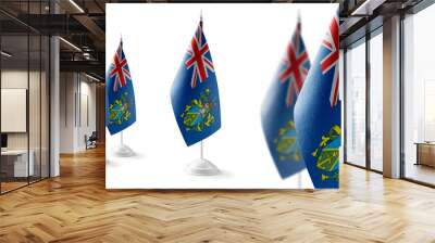 Set of Pitcairn Islands national flags on a white background Wall mural