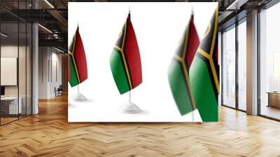 Set of Vanuatu national flags on a white background Wall mural