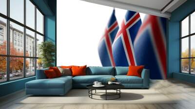 Small national flags of the Iceland on a white background Wall mural