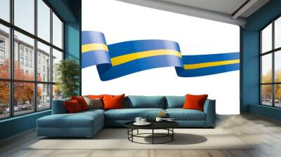 Sweden flag, vector illustration on a white background Wall mural