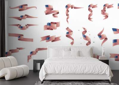 USA flag, vector illustration on a white background Wall mural