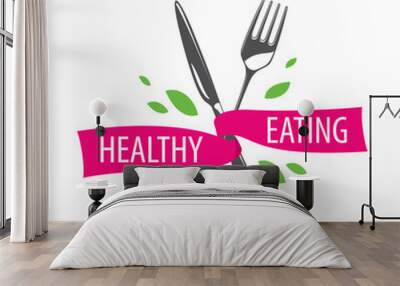 vector logo healthy eating Wall mural