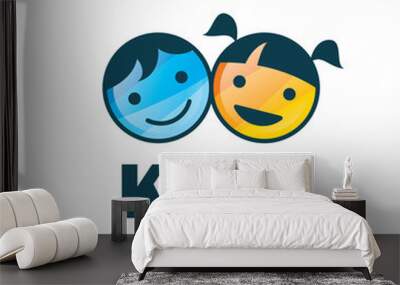 vector logo kids Wall mural