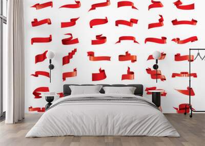 vector red ribbon Wall mural