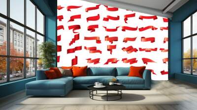 vector red ribbon Wall mural