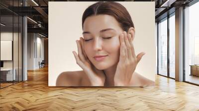 Cosmetics Skin Care Concept Photo Woman Perfect Face Close-up Portrait Wall mural