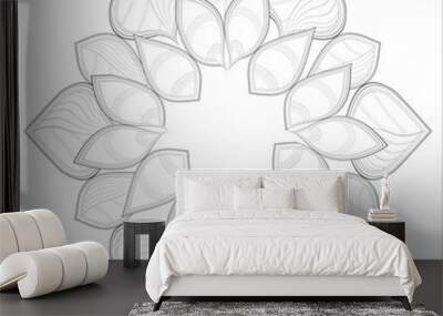 coloring page. Doodle flowers in black and white pleasing for adults' coloring page. pleasing decorative flower of Coloring book page for adult Black outline and white background Wall mural