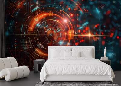 A abstract tech background Wall mural