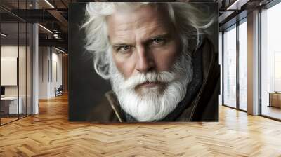 A close up of a man with white hair and beard Wall mural