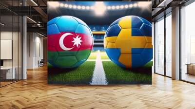 Banner Football Azerbaijan vs Sweden Wall mural