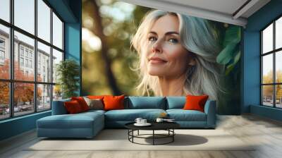 Beautiful mature women outdoors Wall mural