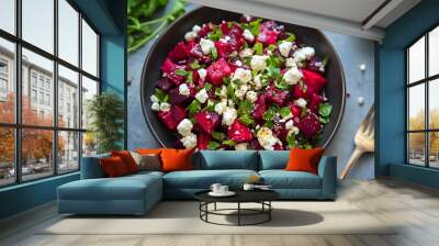 Beetroot salad with goat cheese Wall mural