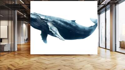 Big whale illustration.White isolation Wall mural