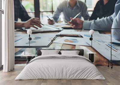 Man business people and startup with paperwork in discussion Wall mural