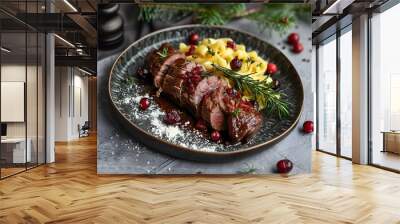 Venison back with Spaetzle Wall mural