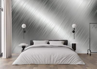 Abstract metallic surface with brushed texture illuminated by soft light in a contemporary setting Wall mural