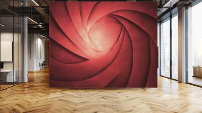 Abstract red spiral design with textured layers creating a dynamic background effect suitable for various creative projects Wall mural