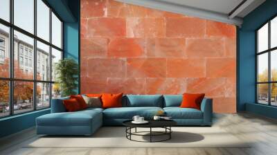 Red himalaya salt bricks wall texture Wallpaper background Wall mural