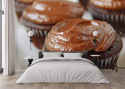 Chocolate cupcake with chocolate. Wall mural