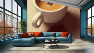 Cup of hot espresso coffee Wall mural