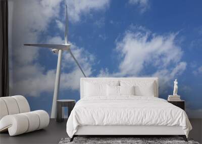 wind turbine against blue sky Wall mural