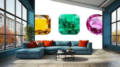 Bright gemstone isolated on a white background Wall mural