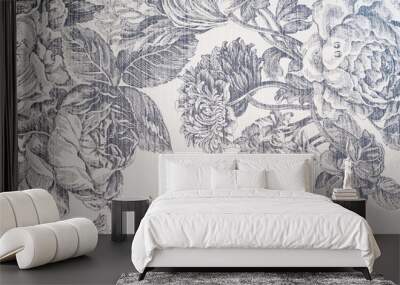 Vintage floral fabric Wall mural