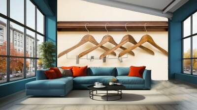 wooden clothes hangers Wall mural