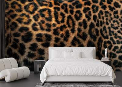 Leopard skin texture for background (real fur) Wall mural