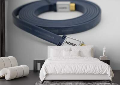 HDMI cable on white background Wall mural