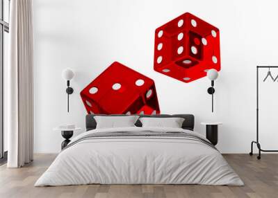 3d render of a pair of dice - red Wall mural