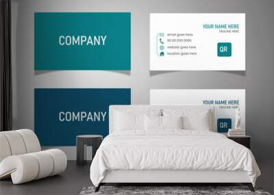 double-sided creative and colorful simple business card template. portrait and landscape orientation Wall mural