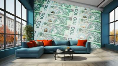 Polish zloty currency - notes 100 Wall mural