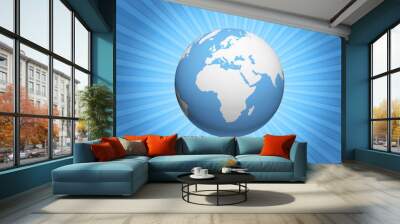 Digital world map design Wall mural