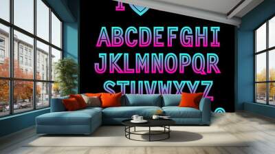 I love 80s. Retro font in traditional colors and style Wall mural