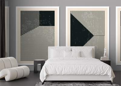 Minimal 20s geometric design poster, vector template with primitive shapes Wall mural