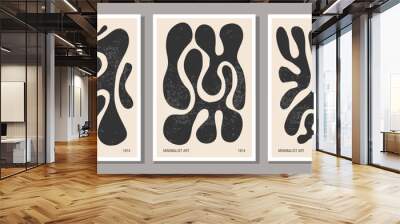 Minimalist design poster with abstract organic shapes composition Wall mural