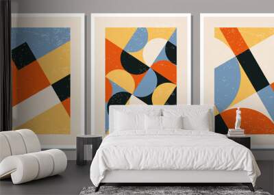 Set of minimalist 20s geometric design poster with primitive shapes Wall mural