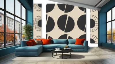 Set of minimalist seamless patterns with abstract creative geometric composition Wall mural