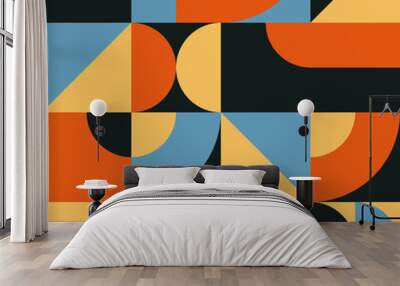 Trendy minimalist seamless pattern with abstract creative geometric composition Wall mural