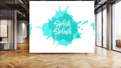 Turquoise gradient spots set on isolated background, abstract elements for trendy design Wall mural