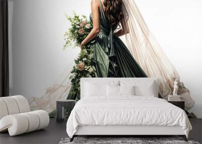 green wedding dress Wall mural