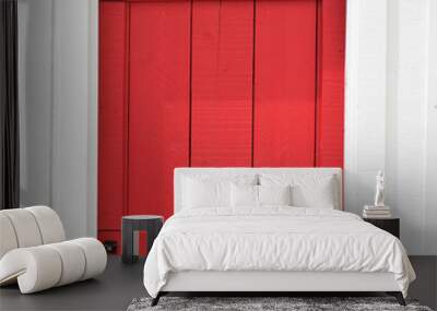 red wooden door Wall mural