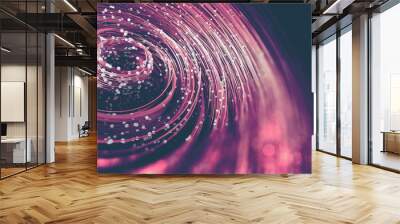 abstract twirl or swirl background.3d rendering.sciece and technology concept.lines and dots.geometr Wall mural