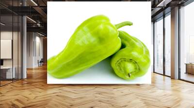 Two Fresh Green Cubanelle Peppers Wall mural