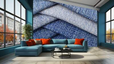 abstract backgroud of close up denim fabric Wall mural