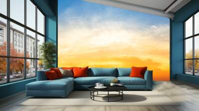 Orange sunrise and softness cloud sky nature panorama background Wall mural