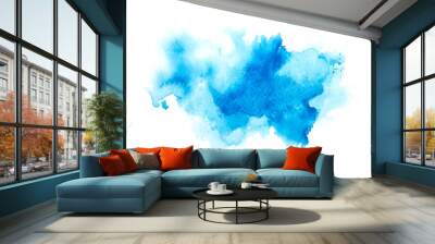 blue watercolor background. Wall mural