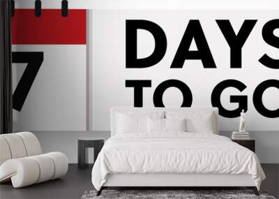 7 days to go in modern style. Special offer badge. Web design. Sale tag Wall mural